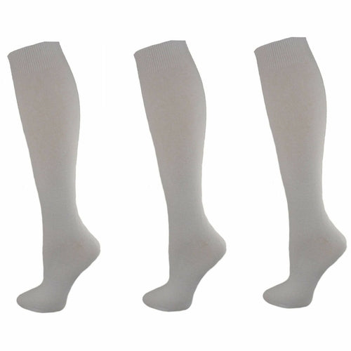 Combed Cotton Knee High Socks for Girls, Teens and Women in 3 Pair