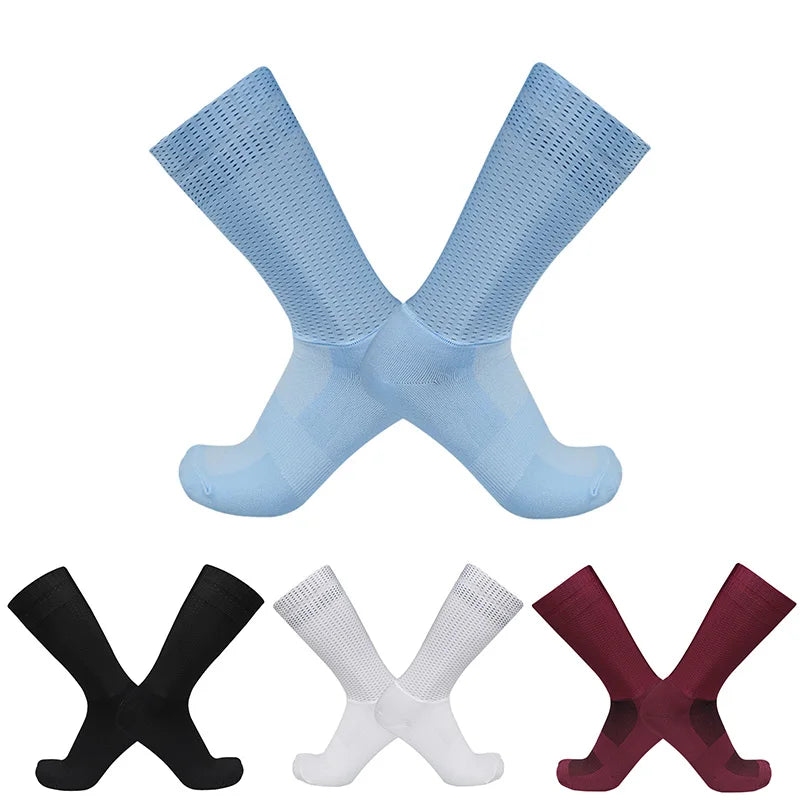 New Summer Aero Bike Team Cycling Socks Silica Gel Non-slip Breathable