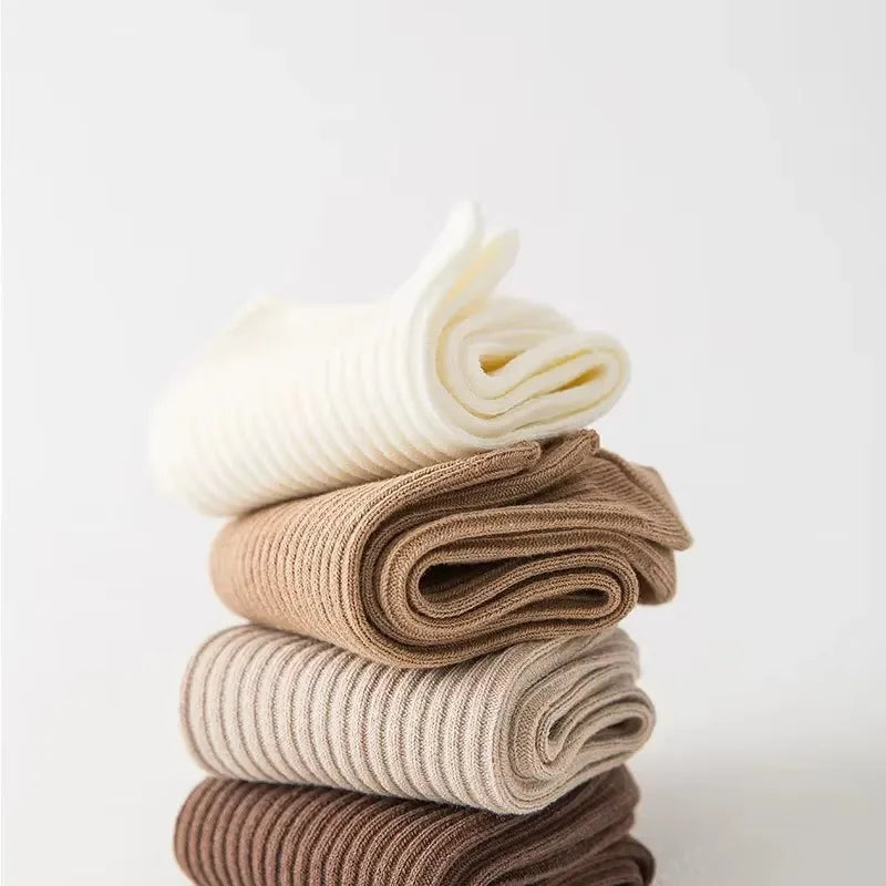 10/5 Pairs Solid Color Women's Mid Length Socks Leisure High Quality