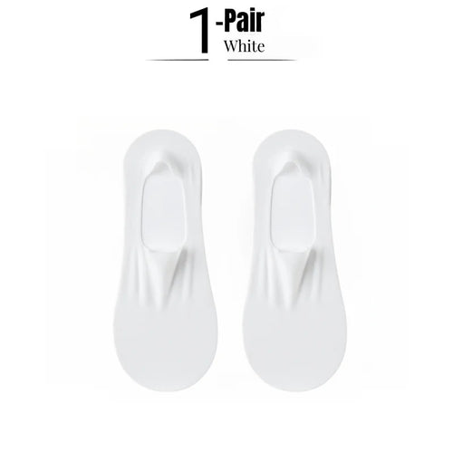 1/5 Pairs Women's No Show Socks, Ice Silk Invisible Anti-Slip