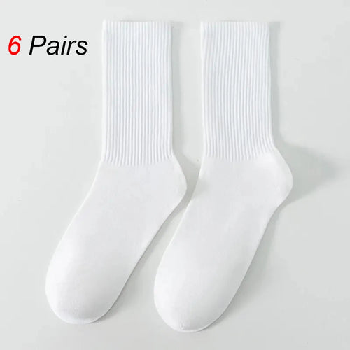 2/6/10/20 Pairs Neutral Striped Round Neck Socks Spring Autumn Sweat