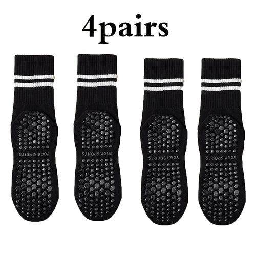1 pair of yoga socks, medium tube socks, non slip silicone indoor