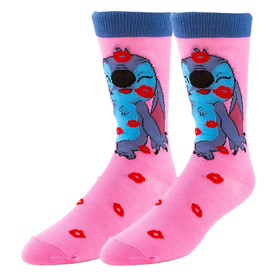 5/6pairs Miniso Disney lilo stitch Hip Hop Street Style Anime Socks