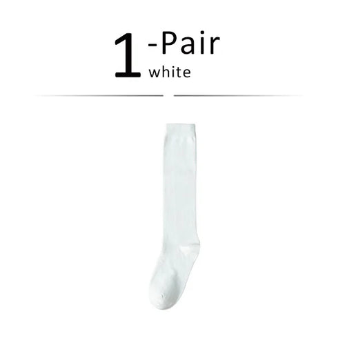 Long Socks Women Stockings Organic Cotton Solid Warm Thigh High Ladies