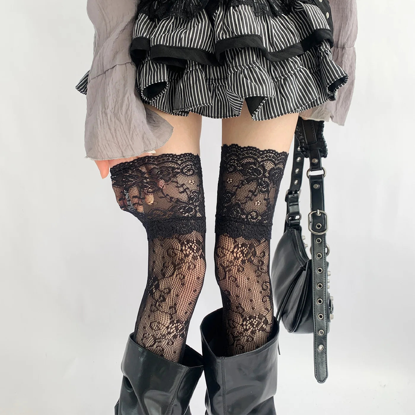 1/3pairs Women Flower Lace Fishnet Thigh High Stockings Women's Sexy