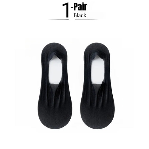1/5 Pairs Women's No Show Socks, Ice Silk Invisible Anti-Slip