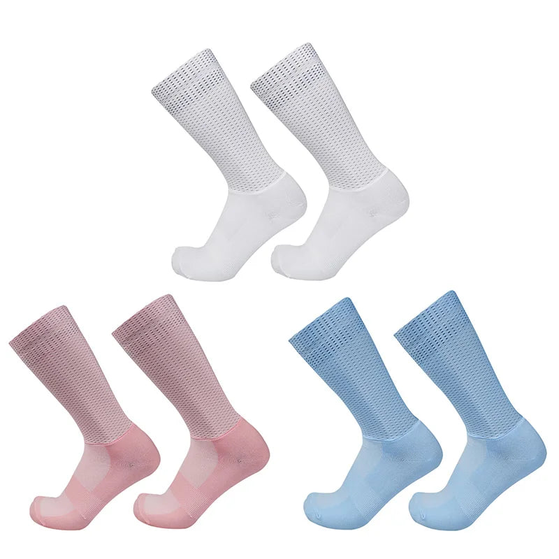 New Summer Aero Bike Team Cycling Socks Silica Gel Non-slip Breathable