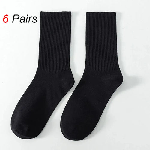2/6/10/20 Pairs Neutral Striped Round Neck Socks Spring Autumn Sweat
