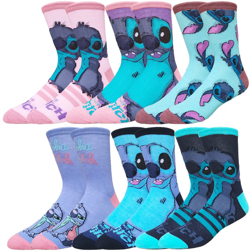 5/6pairs Miniso Disney lilo stitch Hip Hop Street Style Anime Socks