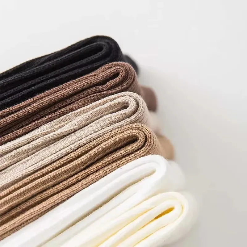 10/5 Pairs Solid Color Women's Mid Length Socks Leisure High Quality