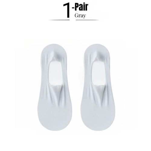 1/5 Pairs Women's No Show Socks, Ice Silk Invisible Anti-Slip