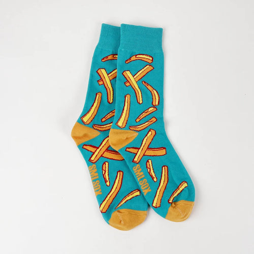 1 Pair Unisex Funny AB Style Tomato Ketchup French Fry Printed