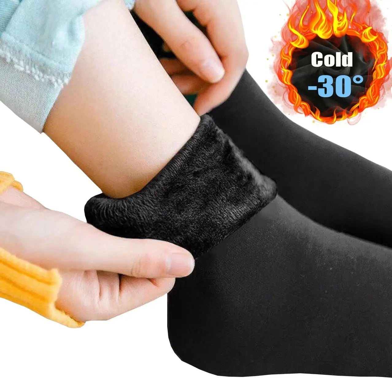 Female Winter Fleece Thick Warm Socks Soft Comfortable Solid Color