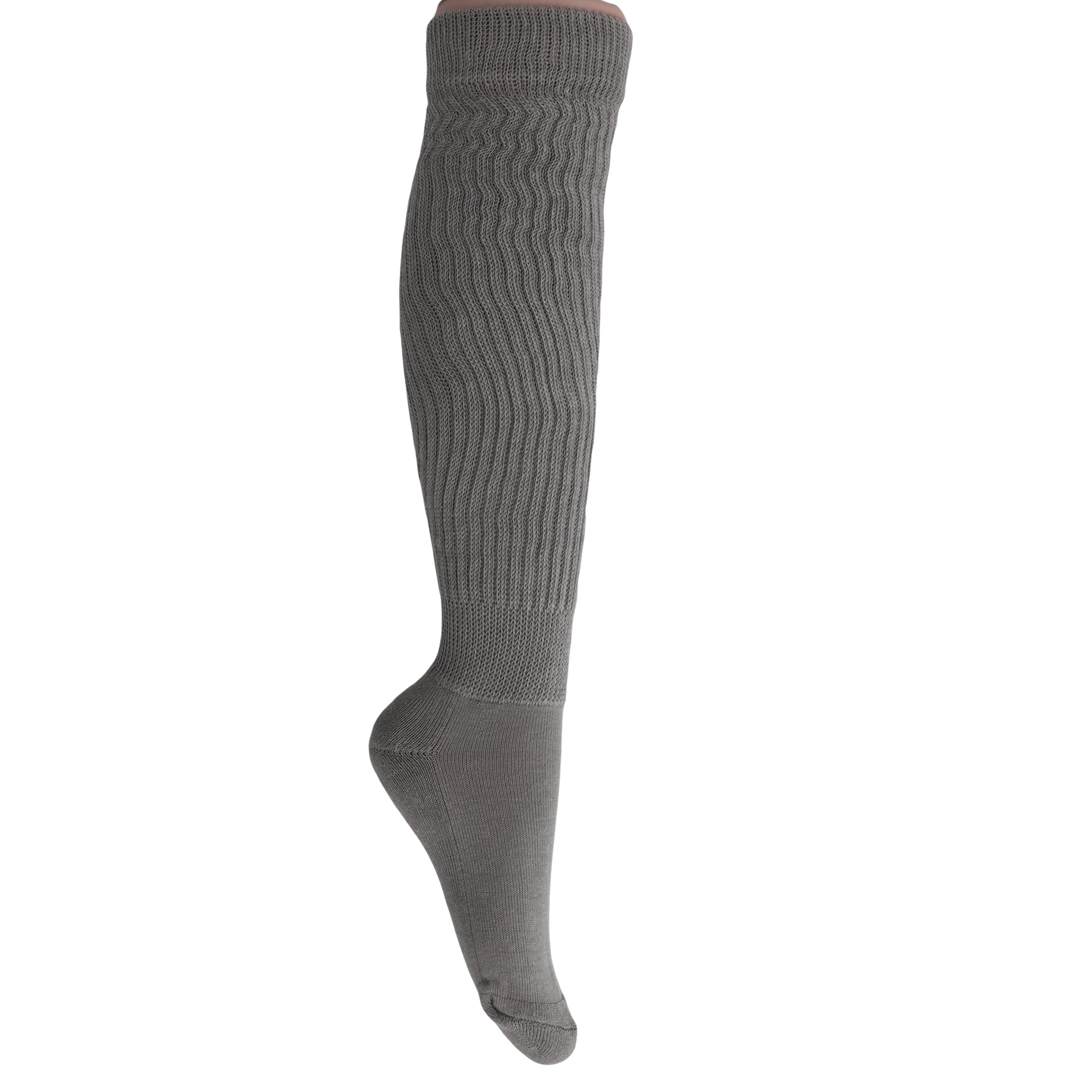 Gray Slouch Socks for Women Knee High Socks Shoe Size 5 to 10.