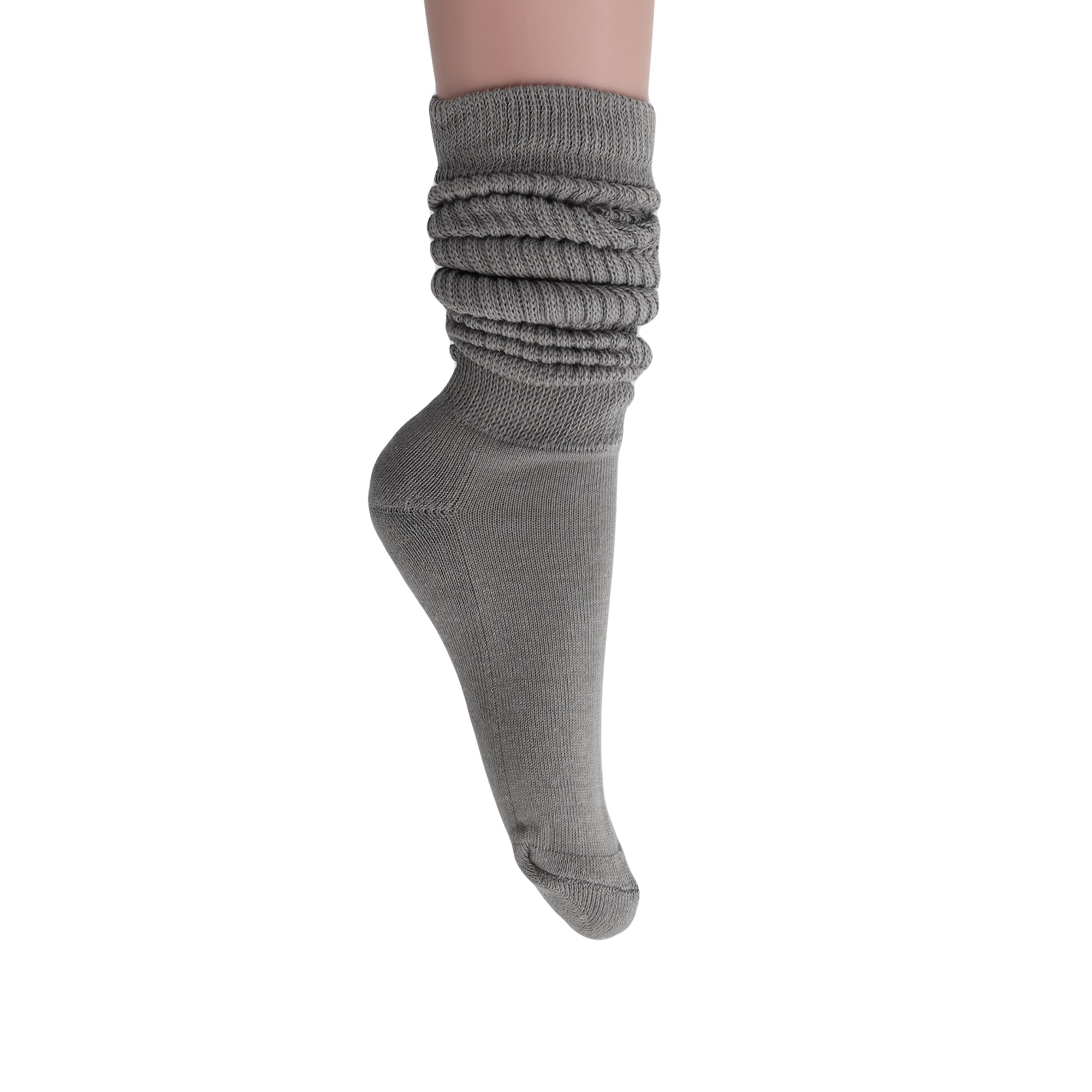 Gray Slouch Socks for Women Knee High Socks Shoe Size 5 to 10.