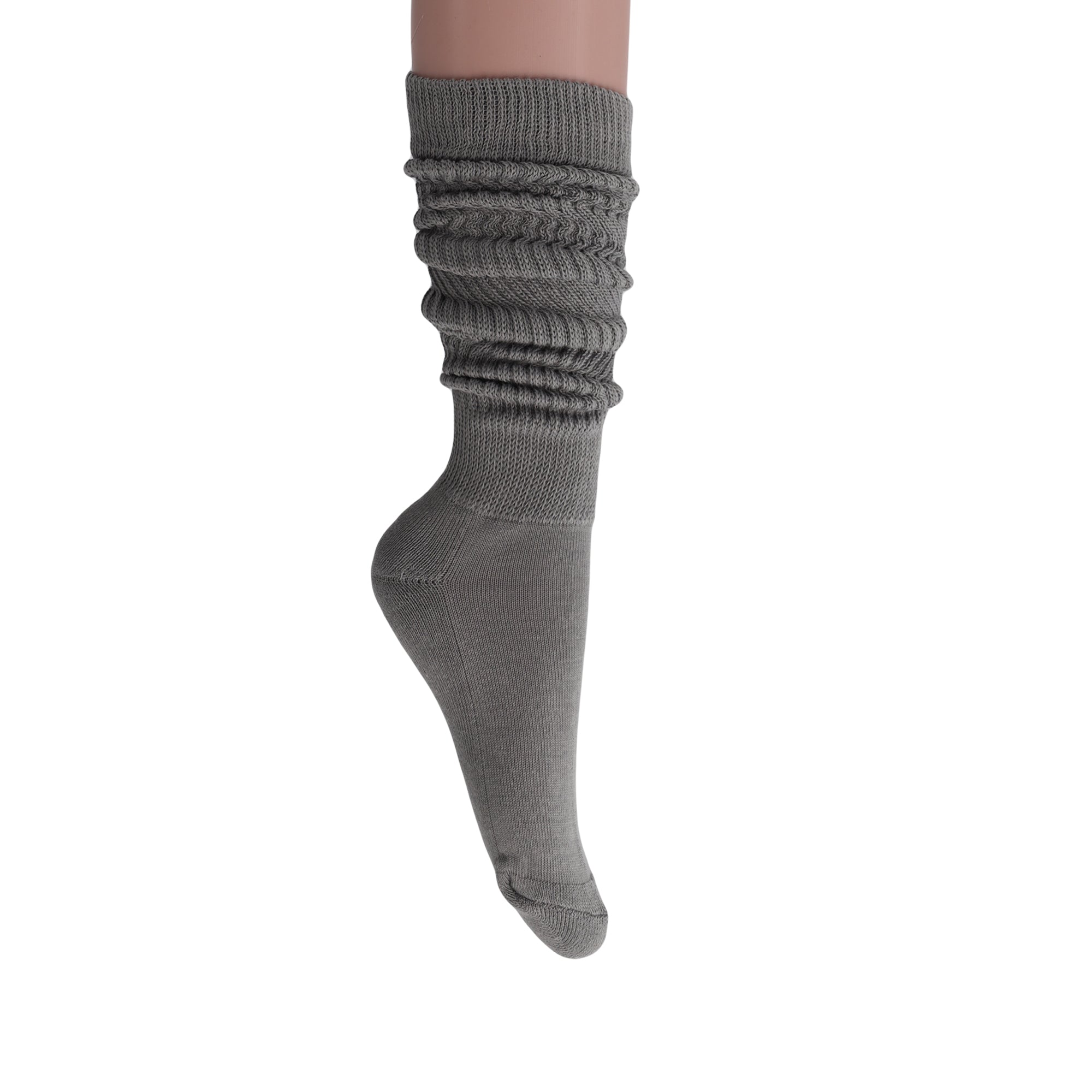 Gray Slouch Socks for Women Knee High Socks Shoe Size 5 to 10.