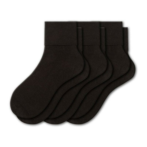 Turn Cuff Organic Cotton Seamless Toe in Convenient 3 Pair Packs