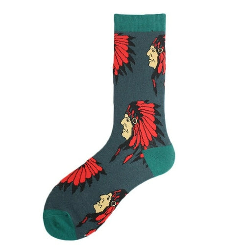 Cotton Happy Funny Socks Men Alien Planet Shark Crazy Design Sokken