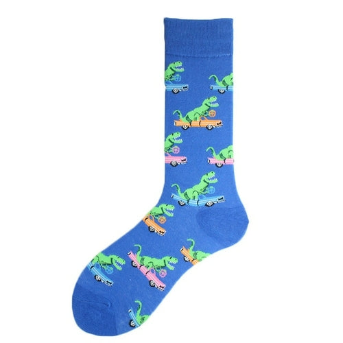 Cotton Happy Funny Socks Men Alien Planet Shark Crazy Design Sokken
