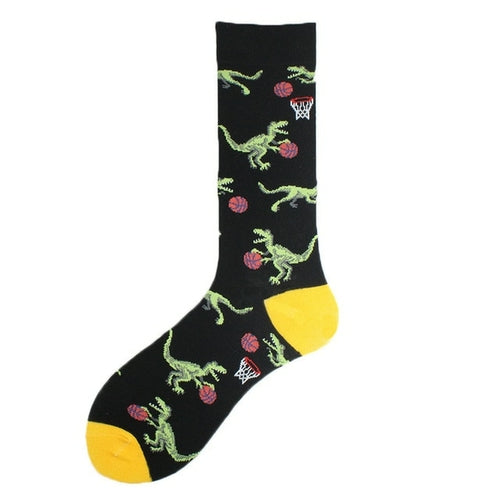 Cotton Happy Funny Socks Men Alien Planet Shark Crazy Design Sokken