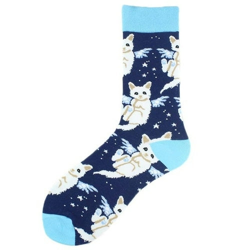 Cotton Happy Funny Socks Men Alien Planet Shark Crazy Design Sokken