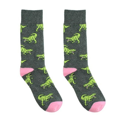 Cotton Happy Funny Socks Men Alien Planet Shark Crazy Design Sokken