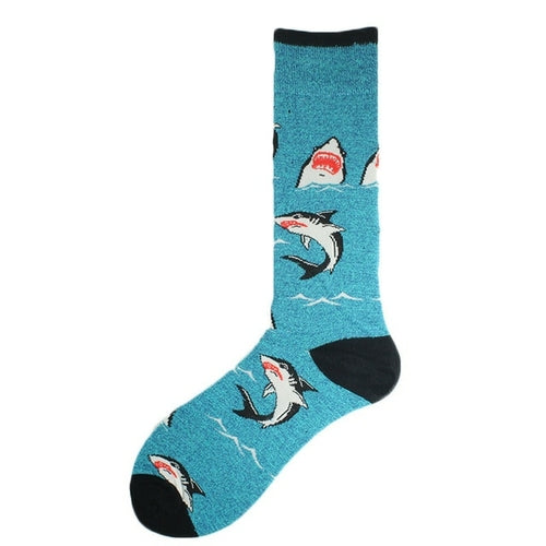 Cotton Happy Funny Socks Men Alien Planet Shark Crazy Design Sokken
