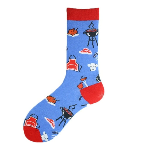 Cotton Happy Funny Socks Men Alien Planet Shark Crazy Design Sokken