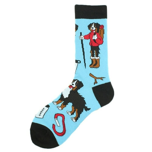 Cotton Happy Funny Socks Men Alien Planet Shark Crazy Design Sokken
