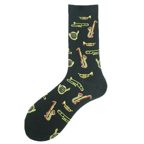 Cotton Happy Funny Socks Men Alien Planet Shark Crazy Design Sokken