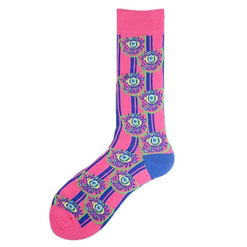 Cotton Happy Funny Socks Men Alien Planet Shark Crazy Design Sokken