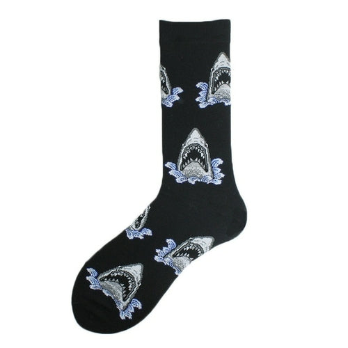 Cotton Happy Funny Socks Men Alien Planet Shark Crazy Design Sokken
