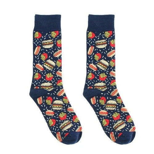 Cotton Happy Funny Socks Men Alien Planet Shark Crazy Design Sokken