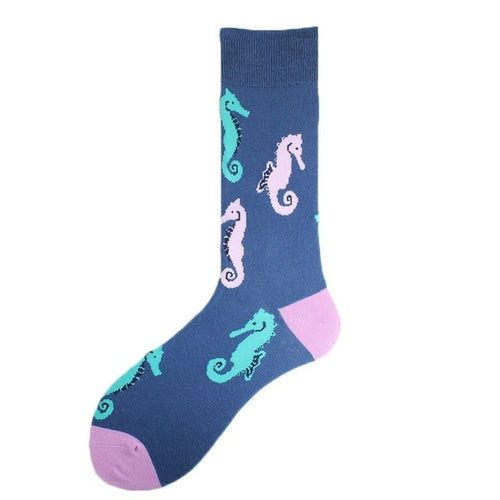 Cotton Happy Funny Socks Men Alien Planet Shark Crazy Design Sokken