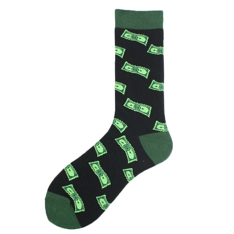 Cotton Happy Funny Socks Men Alien Planet Shark Crazy Design Sokken