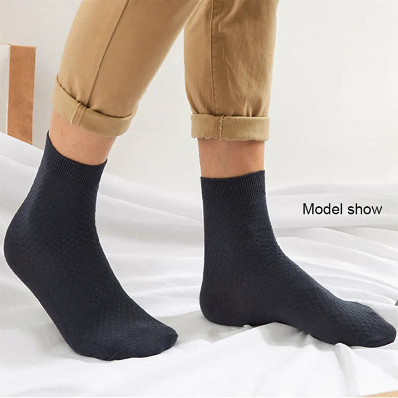 10 Pairs/Lot Men's Bamboo Fiber Socks 2023 New Compression Autumn Long