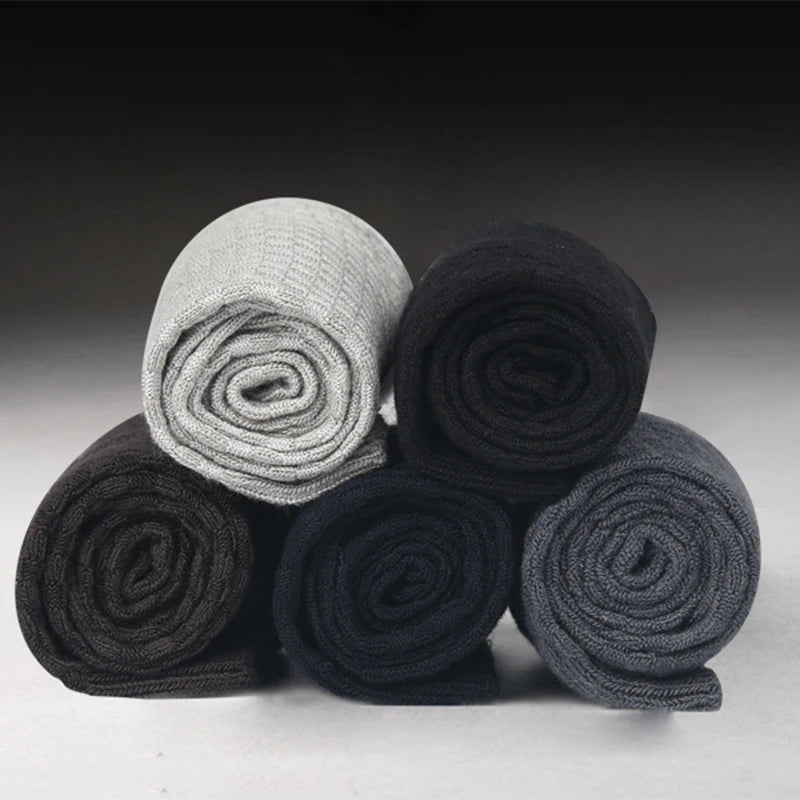 10 Pairs/Lot Men's Bamboo Fiber Socks 2023 New Compression Autumn Long
