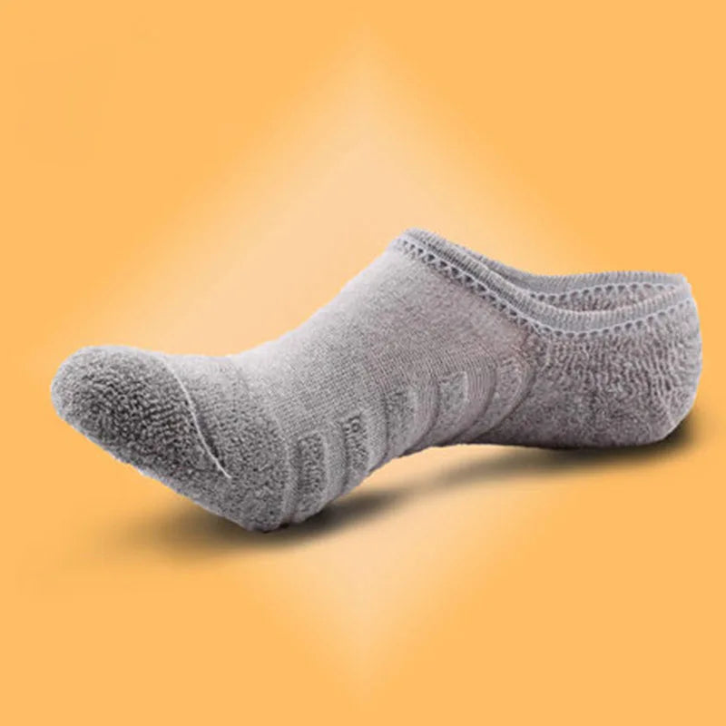 5 Pairs/Lot Men's Fashion Towel Bottom Boat Socks Cotton Sport Sweat