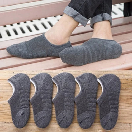 5 Pairs/Lot Men's Fashion Towel Bottom Boat Socks Cotton Sport Sweat