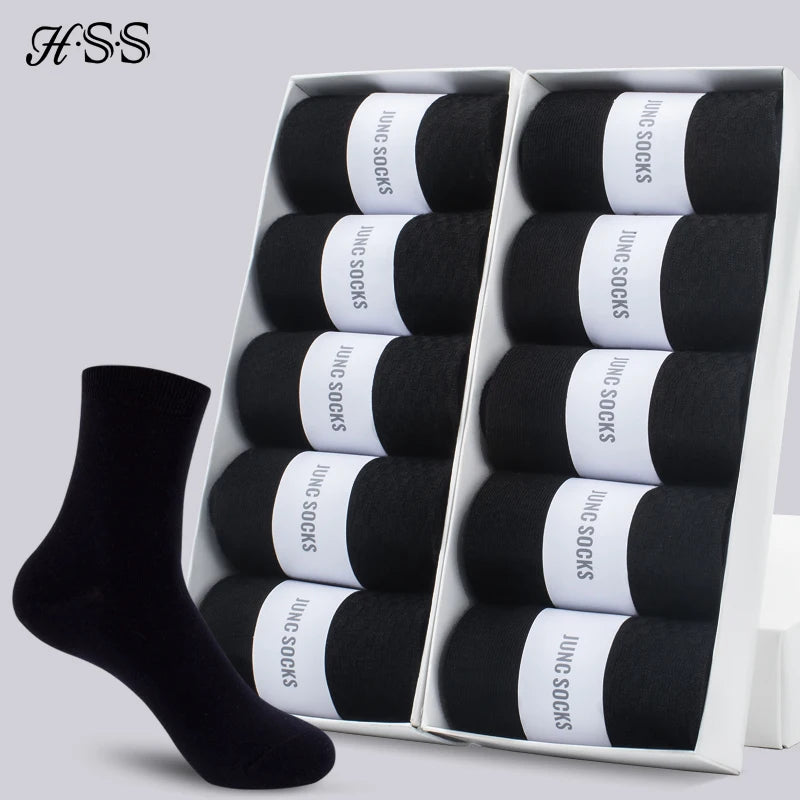 5/10 Pairs Men's Cotton Socks Black Business Men Socks Soft