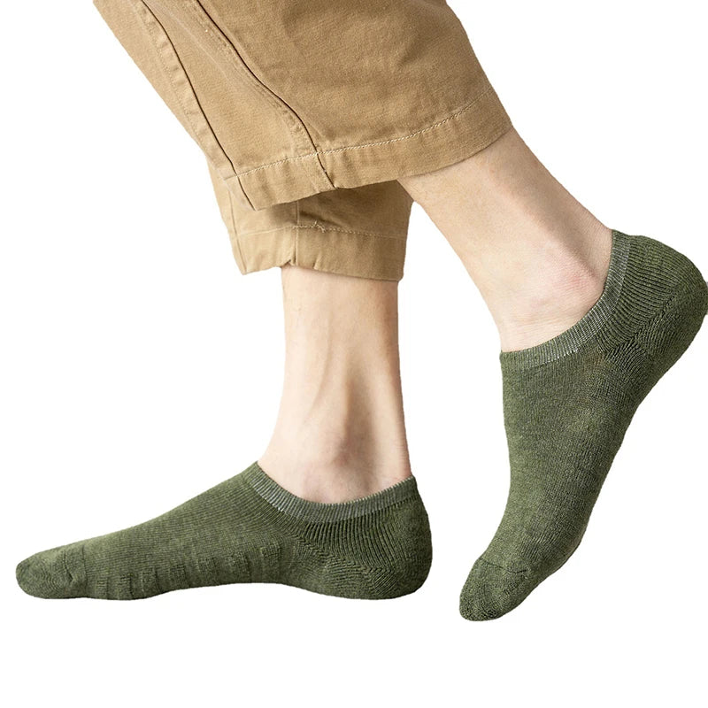 5 Pairs Men Short Socks Cotton High Quality Crew Ankle Casual Soft