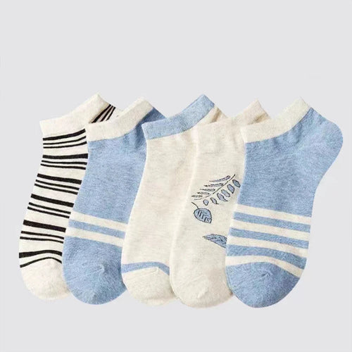5 Pairs Avocado Crew Ankle Socks Cartoon Fresh Fashion Breathable