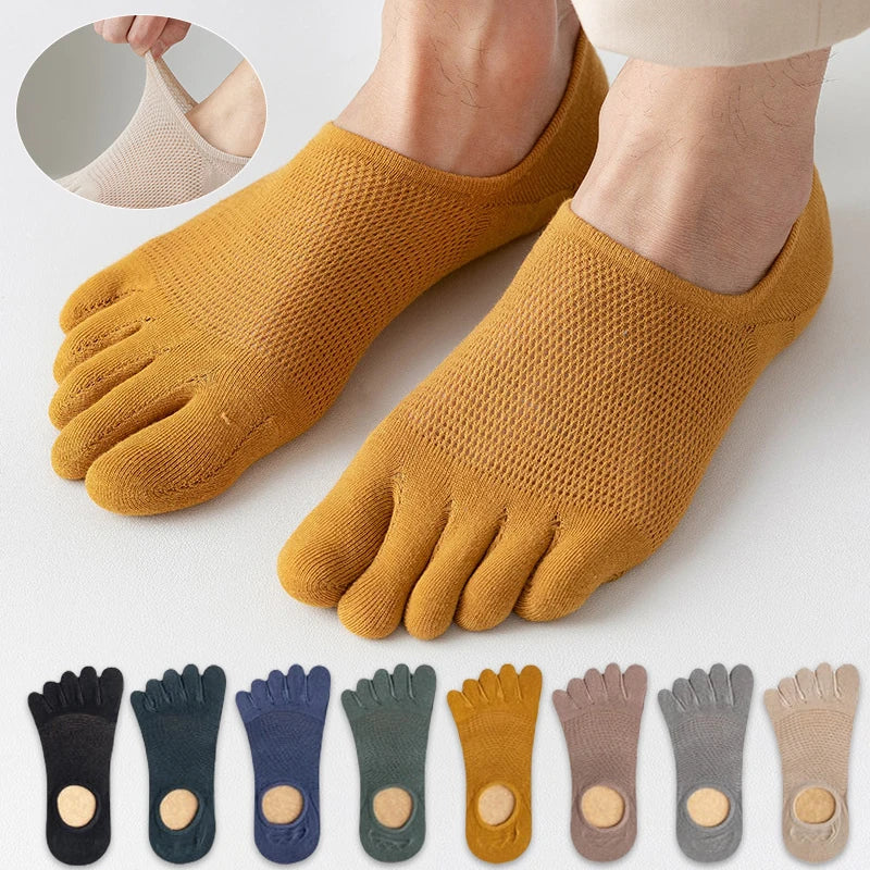 3 Pairs/lot Men's Socks Breathable Sweat Novelty Toe Socks Fashion