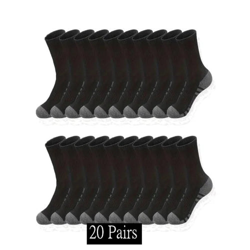 10/20/30 Pairs Men's Classic Crew Socks Unisex Sports Socks for Men