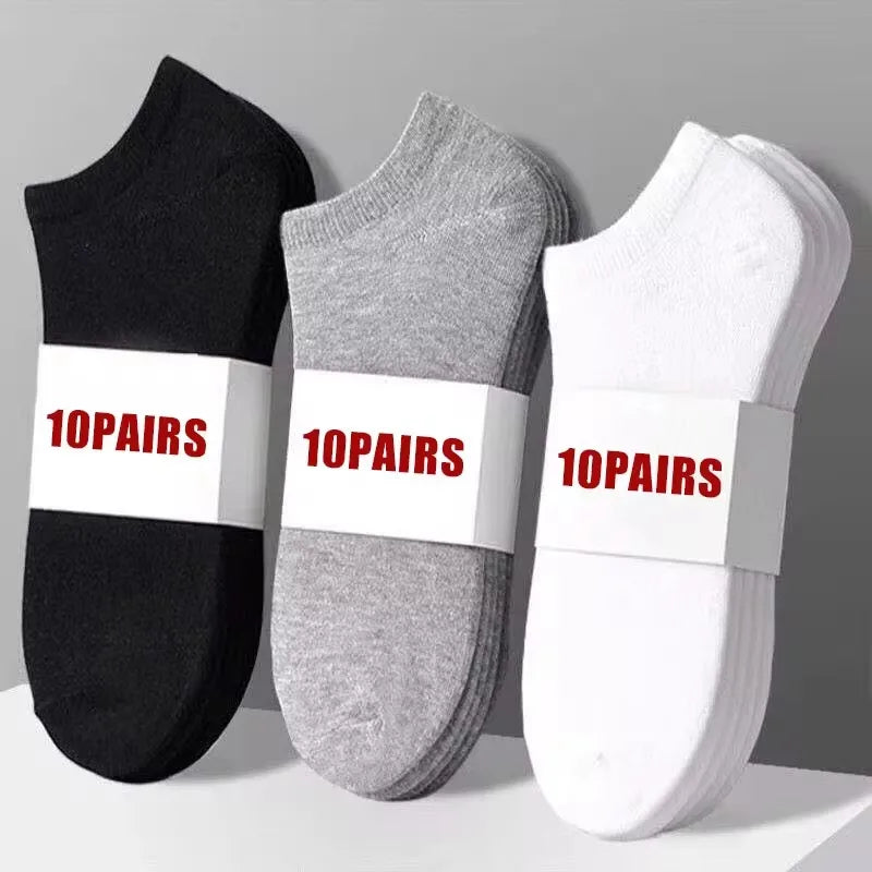 10 pairs/Men's Socks Spring/Summer Thin, Breathable, Soft Polyester