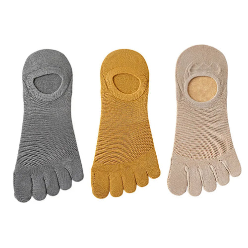 3 Pairs/lot Men's Socks Breathable Sweat Novelty Toe Socks Fashion