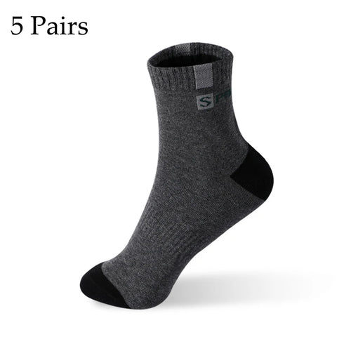 5 Pairs Men Bamboo Fiber Autumn Winter Men Socks Breathable Cotton