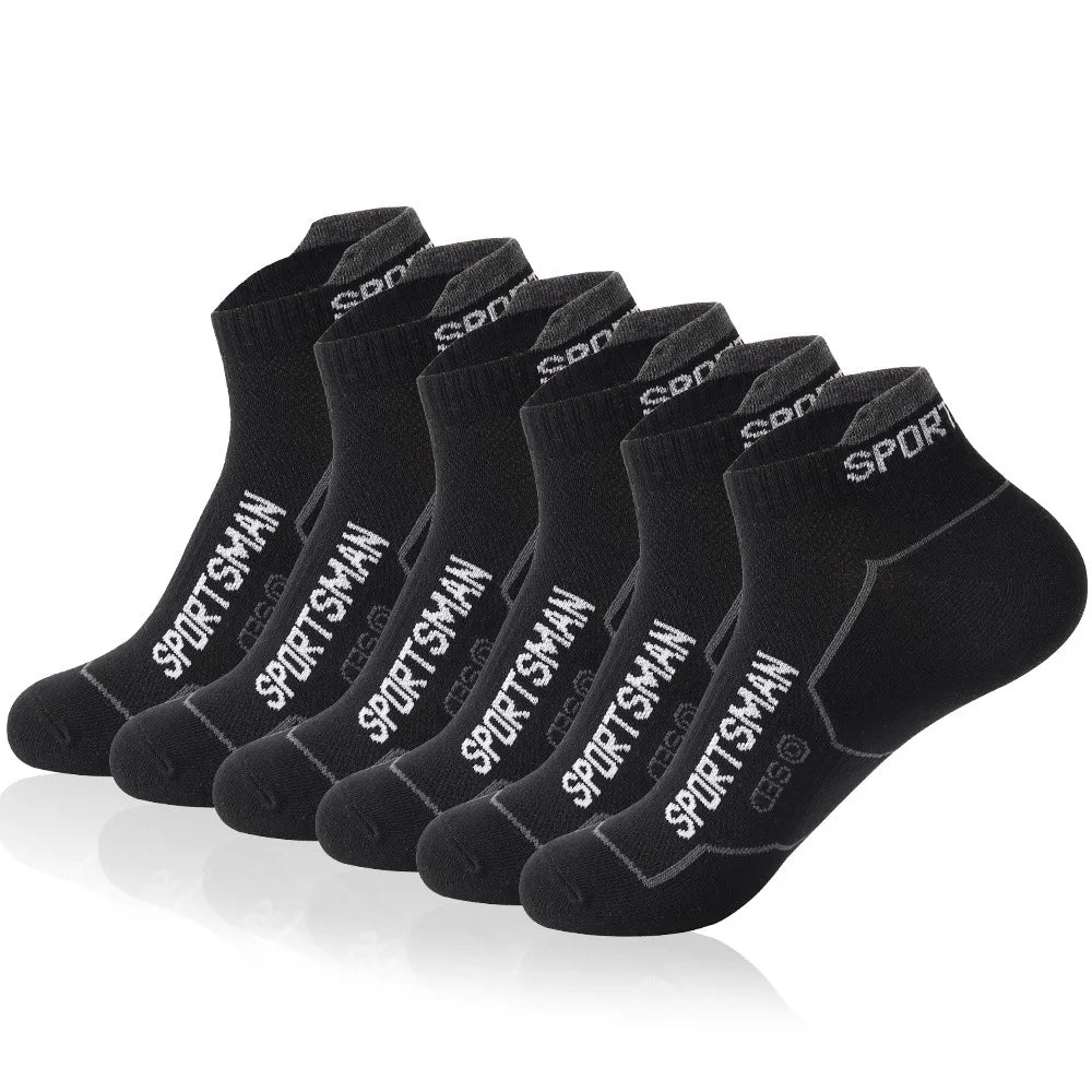 6 Pairs Socks Men's Short Socks Sweat Absorbent and Odorous Basketball