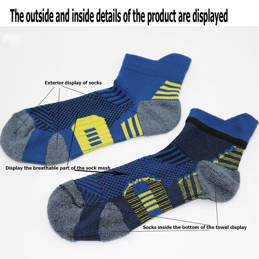 3Pair Professional Fitness Sports Socks Towel Bottom Non-Slip Running