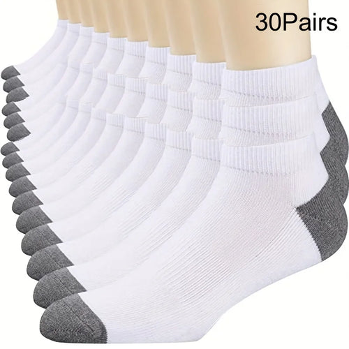 10/20/30pairs Men's Color Block Boat Socks, Fashion Breathable Comfy